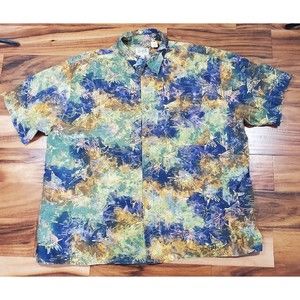 Eddie D Island inspired Hawaiian Short Sleeve Shirt Mens 3XB tie dye fish aloha